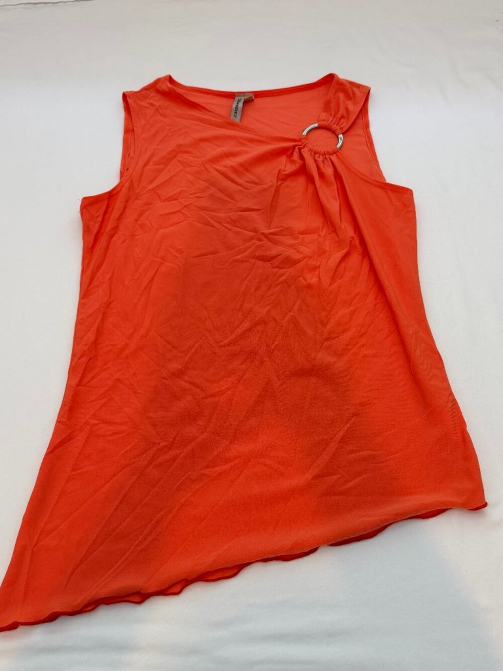 Susan Lawrence Womens Medium y2k Sleeveless Asymmetrical Top Ring Accent